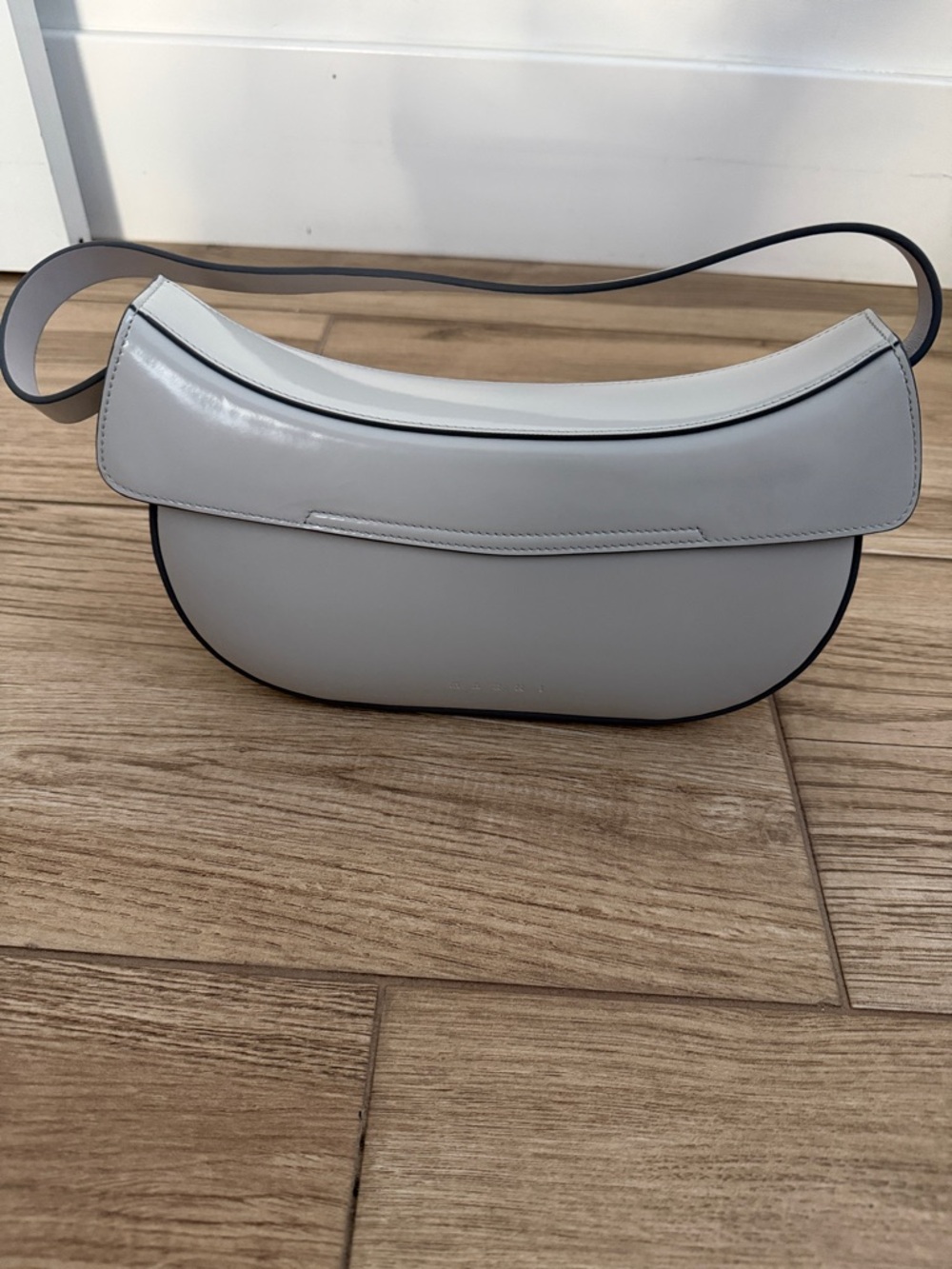 Marni Gray Leather Shoulder Bag - Picture 6 of 8
